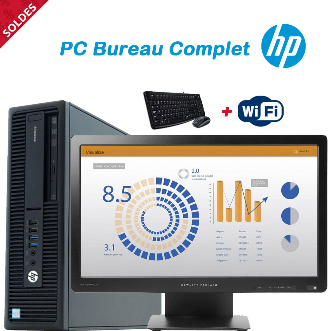 Ordinateur de Bureau occasion Complet - HP Core ii