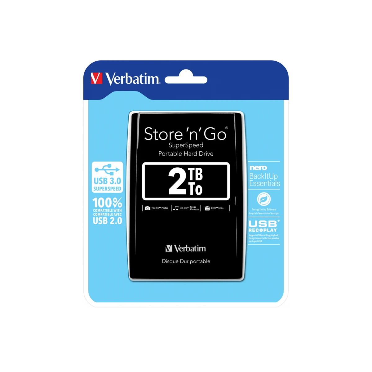 Disque dur externe Verbatim Portable 2To