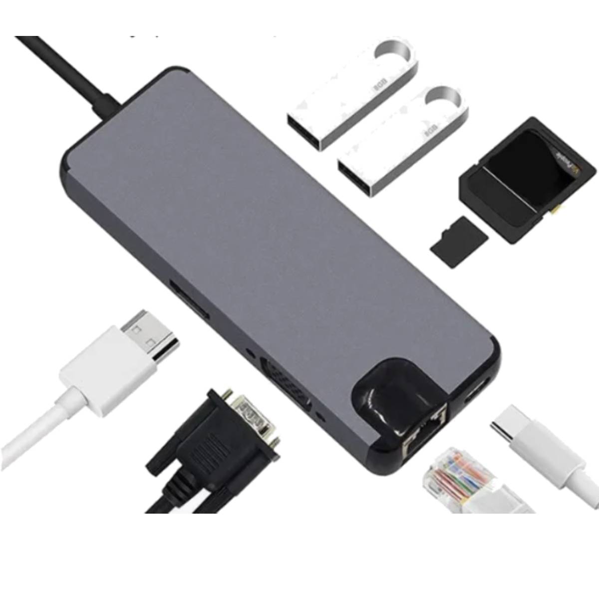 8 in 1 Multiport USB-C Hub